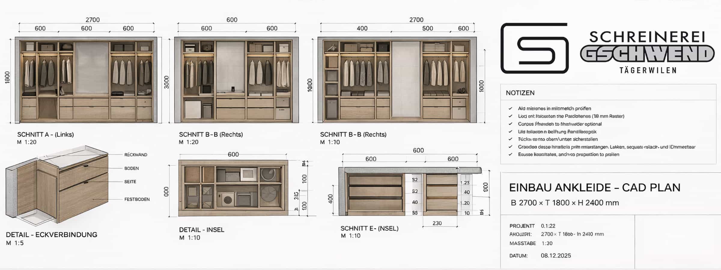CAD Plan Ankleide Planung